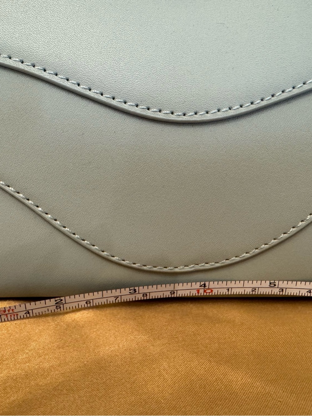 MARELLA Light Blue Leather Satchel with Bamboo Top Handle - Picture 8 of 9